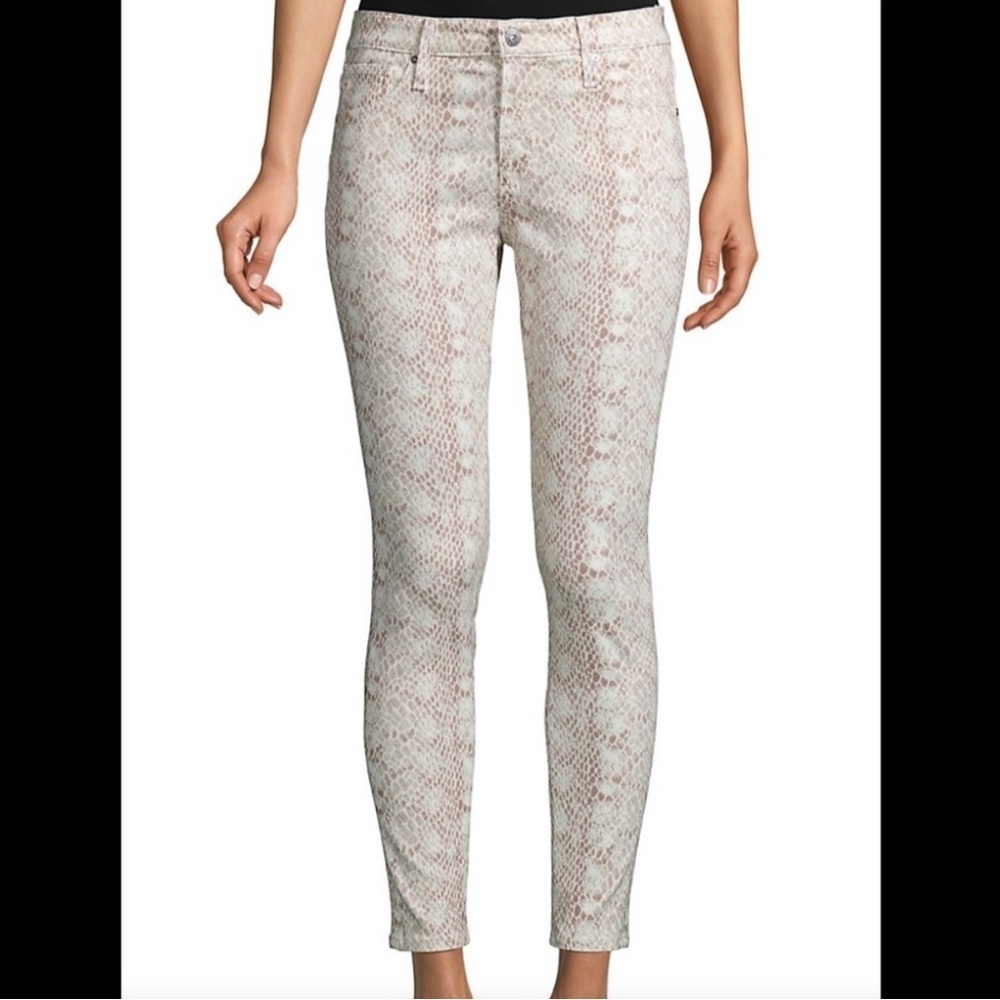 AG Adriano Goldschmied | The Farrah Skinny Ankle Jean in Snake Skin | Sz 27R
